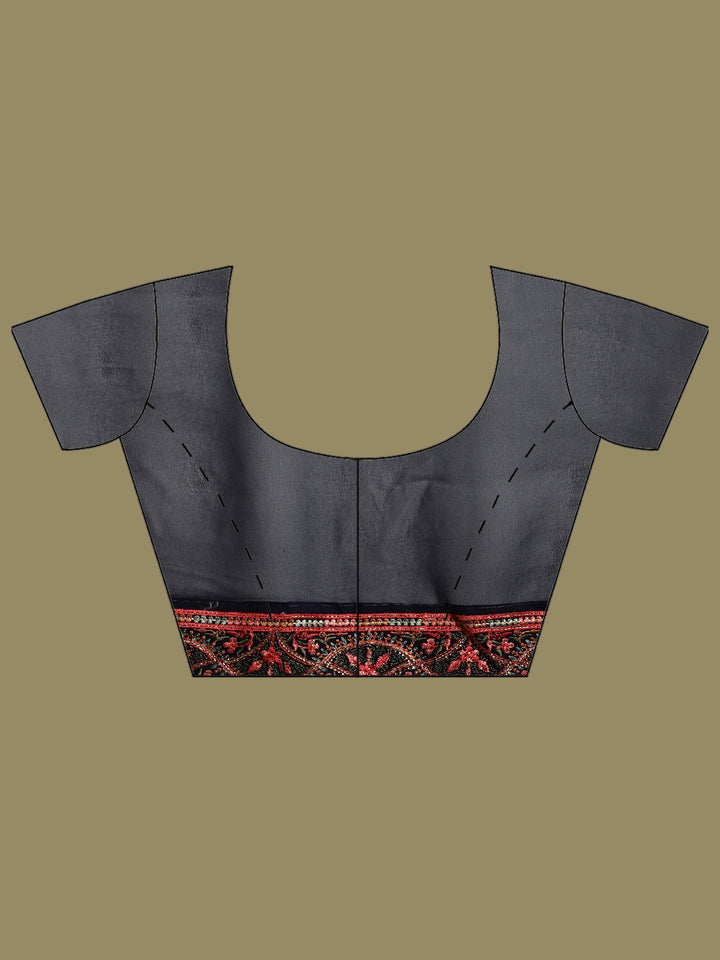 Navy Blue Embroidered Georgette Saree
