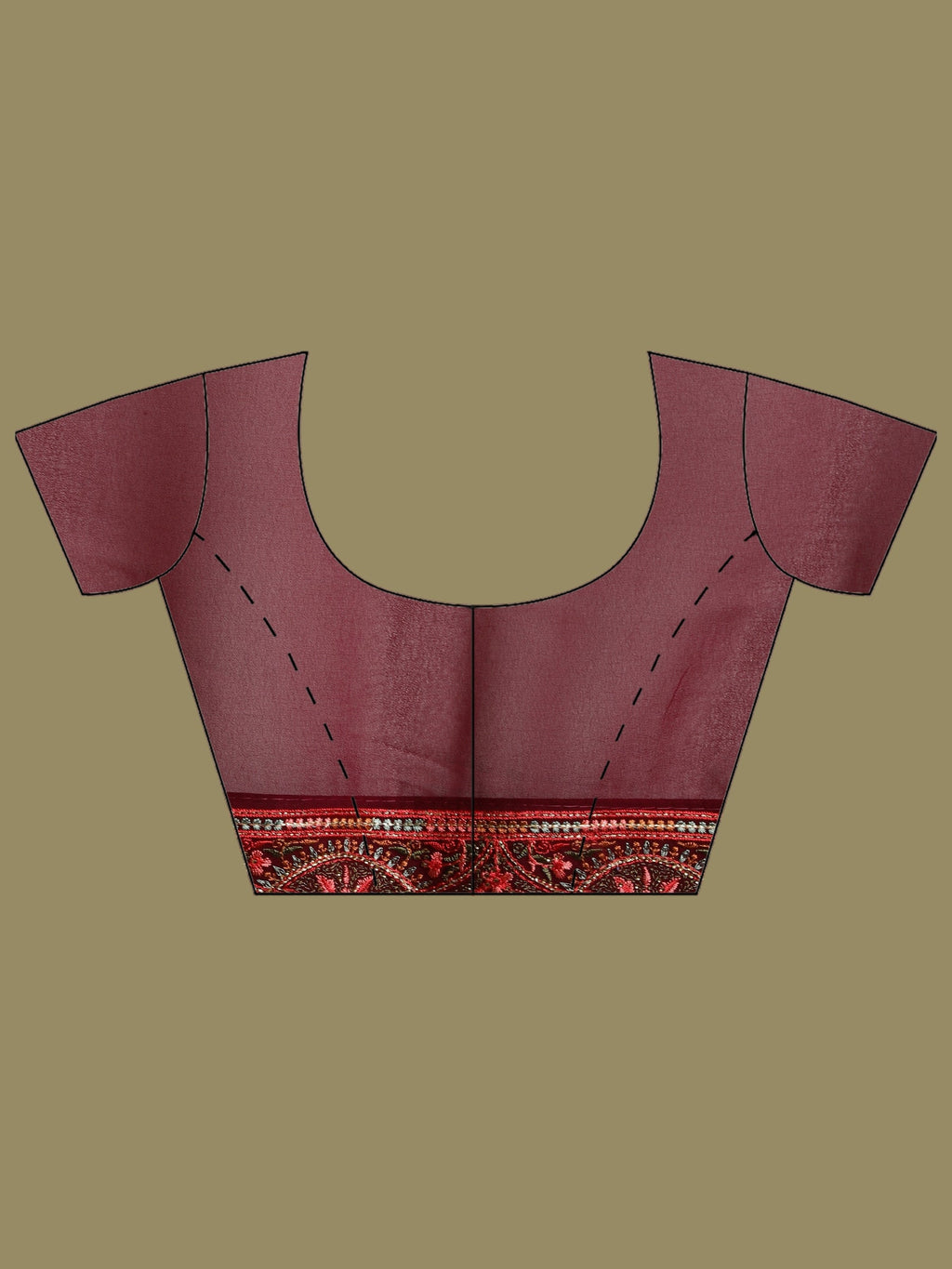 Wine Embroidered Georgette Saree