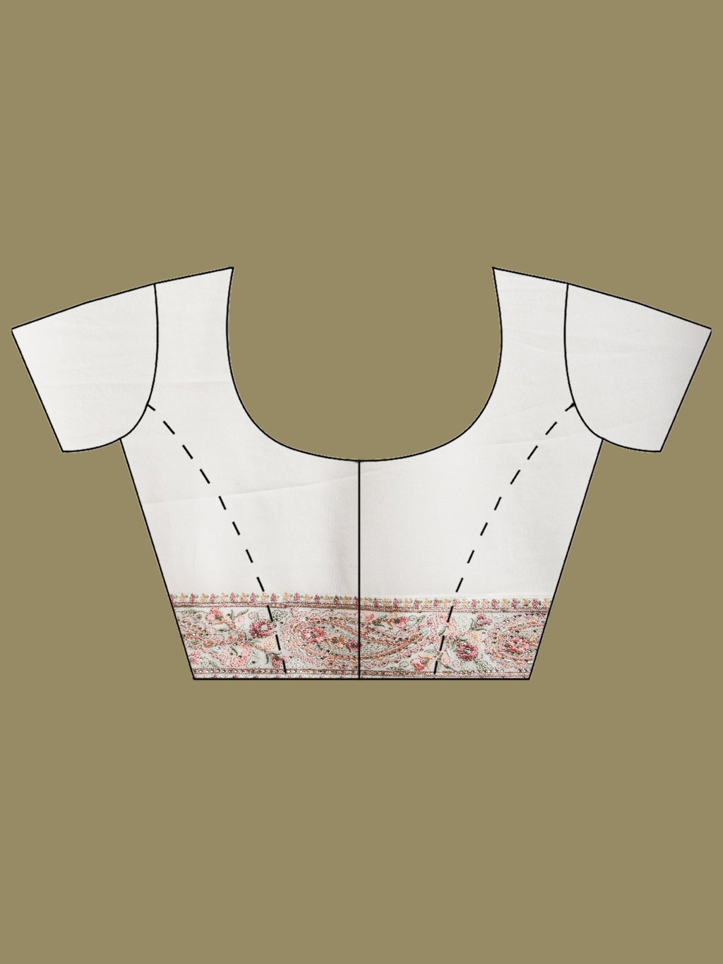 Off White Embroidered Georgette Saree