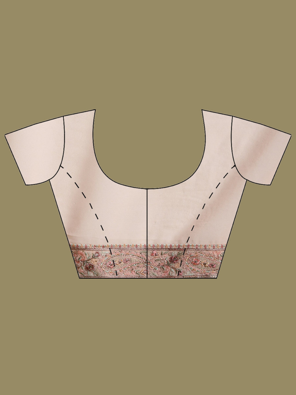Peach Embroidered Georgette Saree