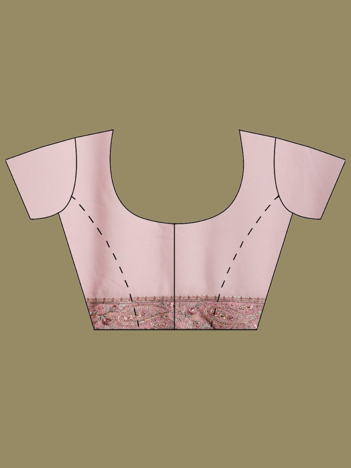 Pink Lavender Embroidered Georgette Saree