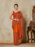 Mustard Embroidered Georgette Saree