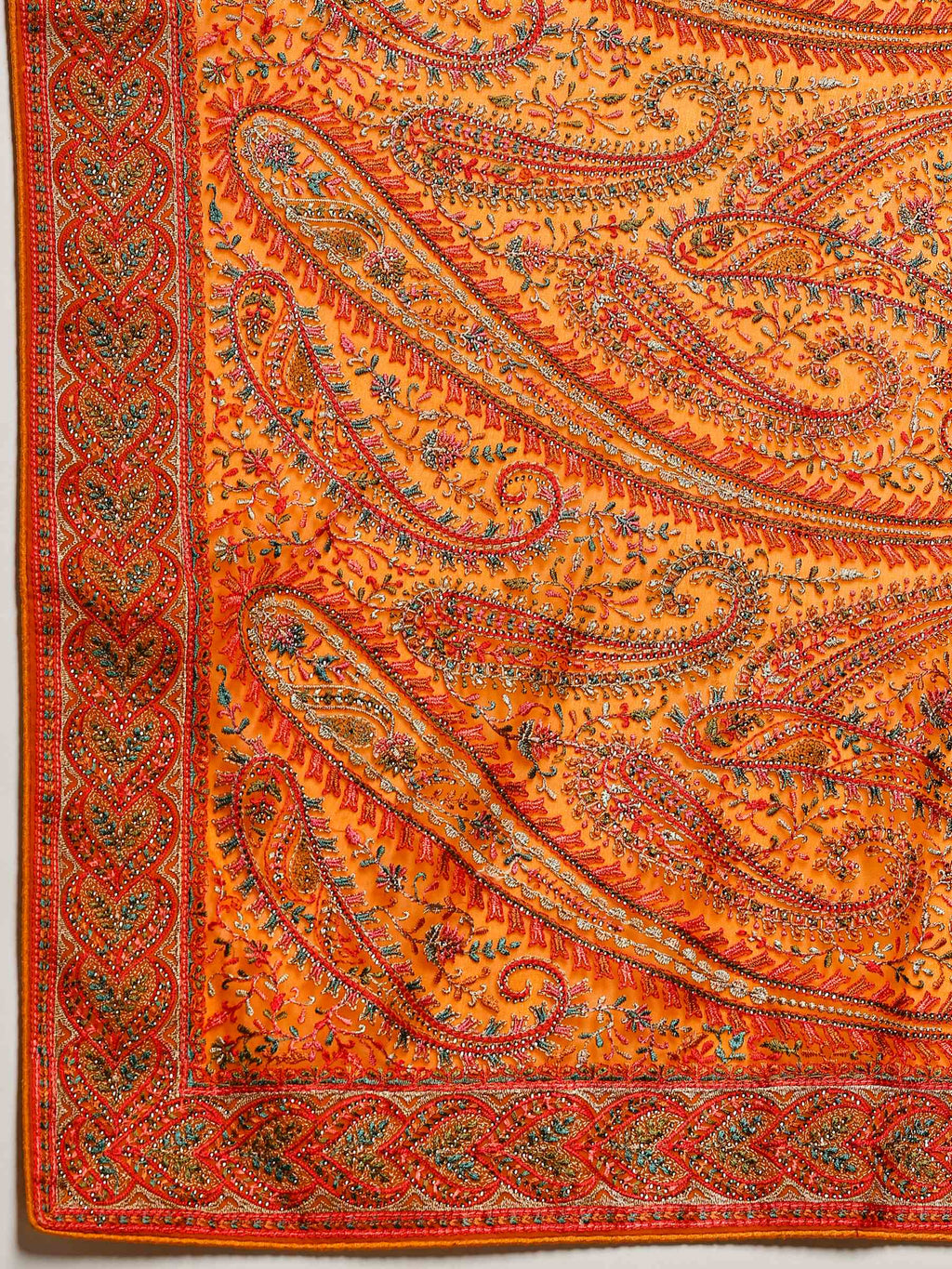 Mustard Embroidered Georgette Saree