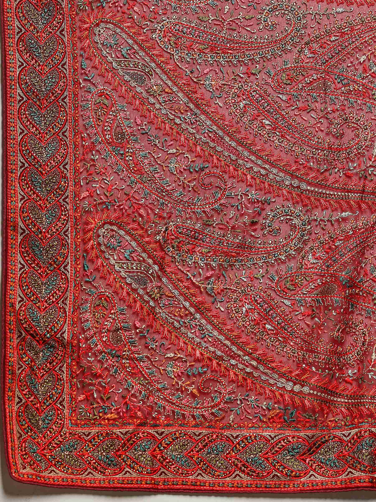 Wine Embroidered Georgette Saree