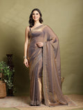 Blue Embroidered Tissue Saree