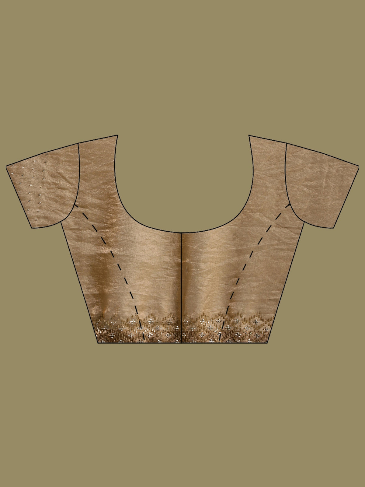 Brown Embroidered Tissue Saree
