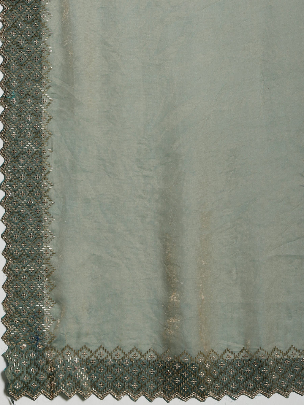 Green Embroidered Tissue Saree