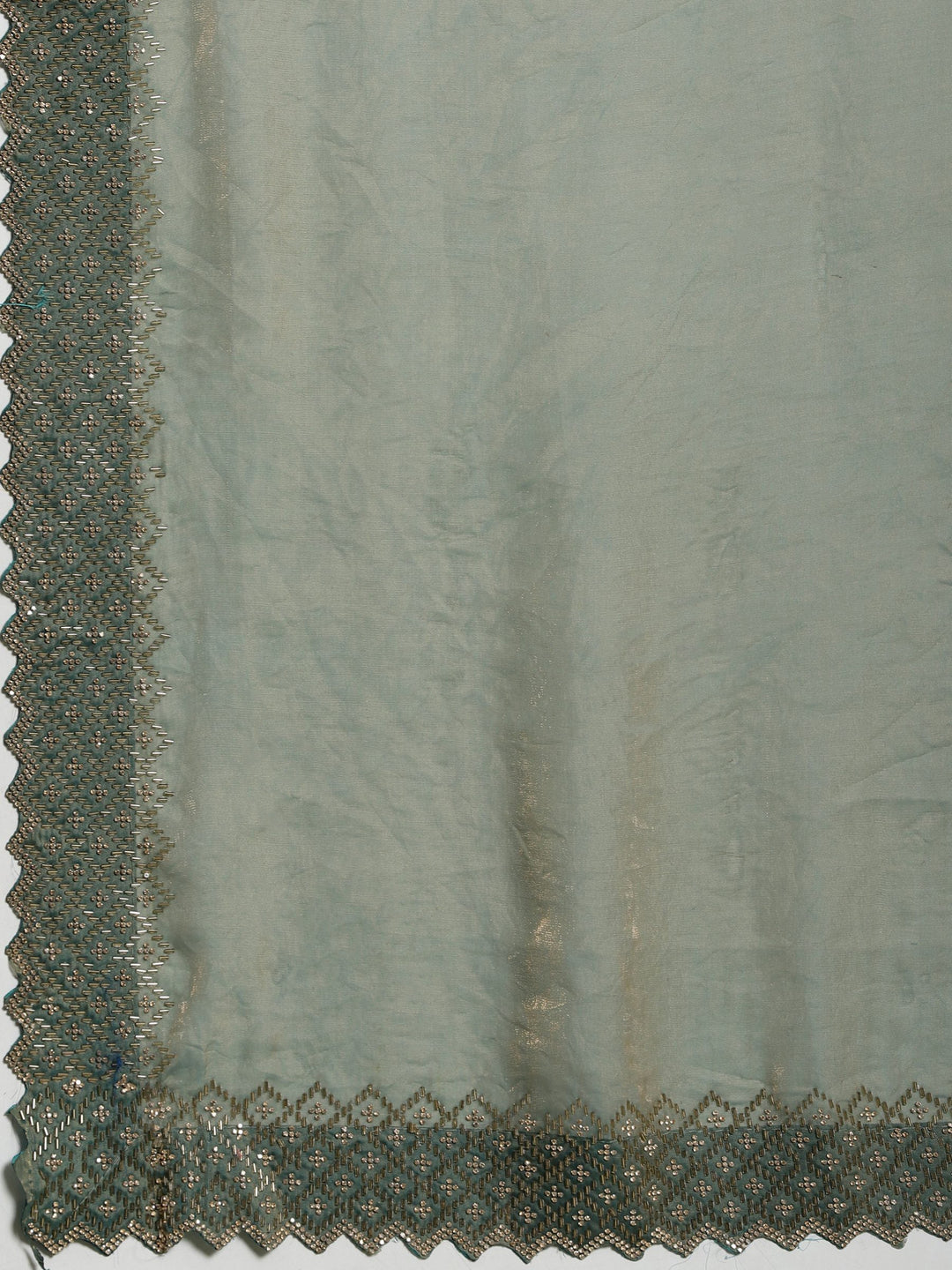 Green Embroidered Tissue Saree