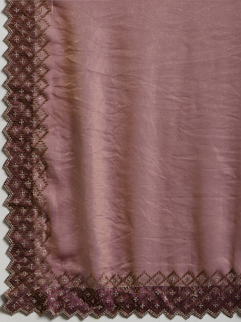 Purple Embroidered Tissue Saree