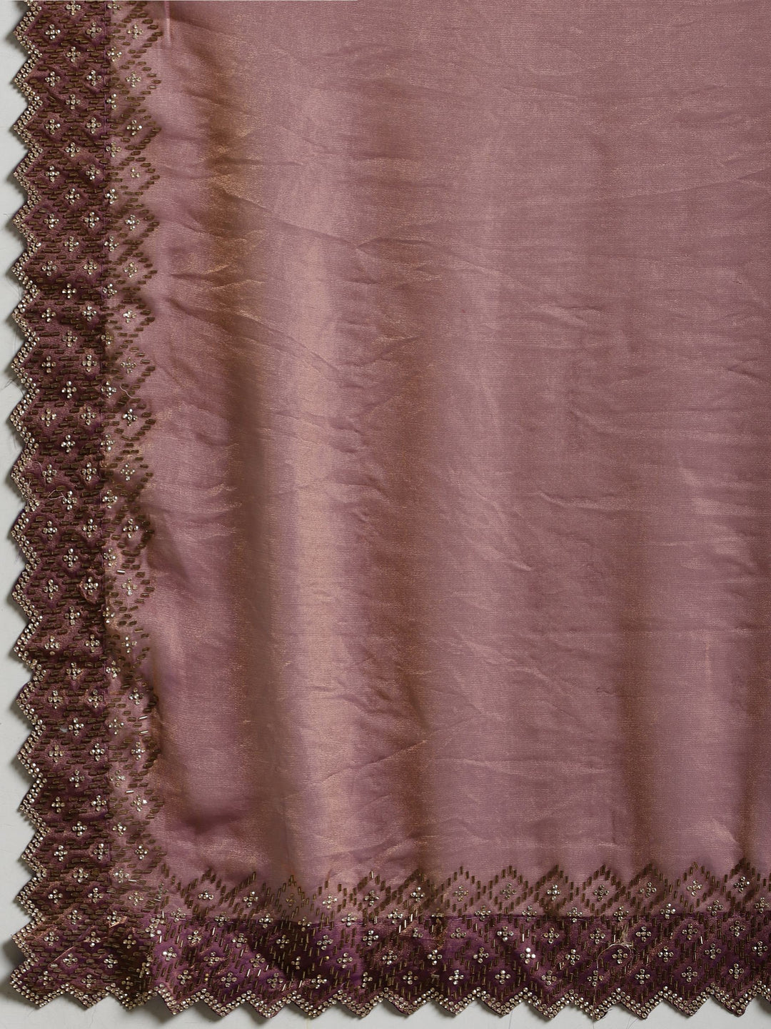 Purple Embroidered Tissue Saree