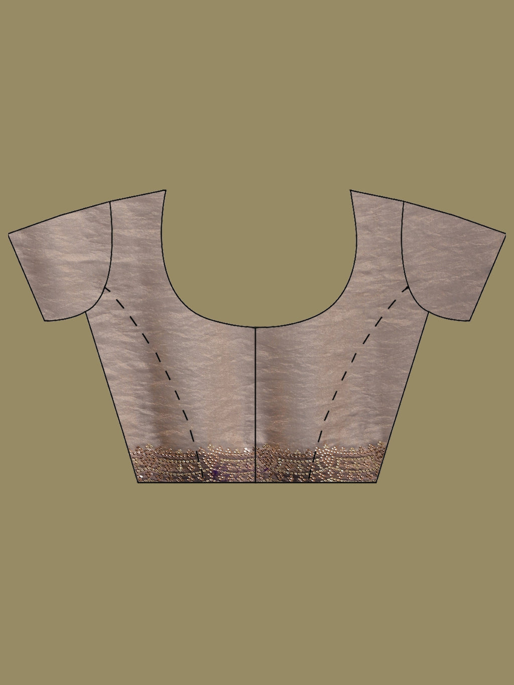 Brown Embroidered Organza Saree