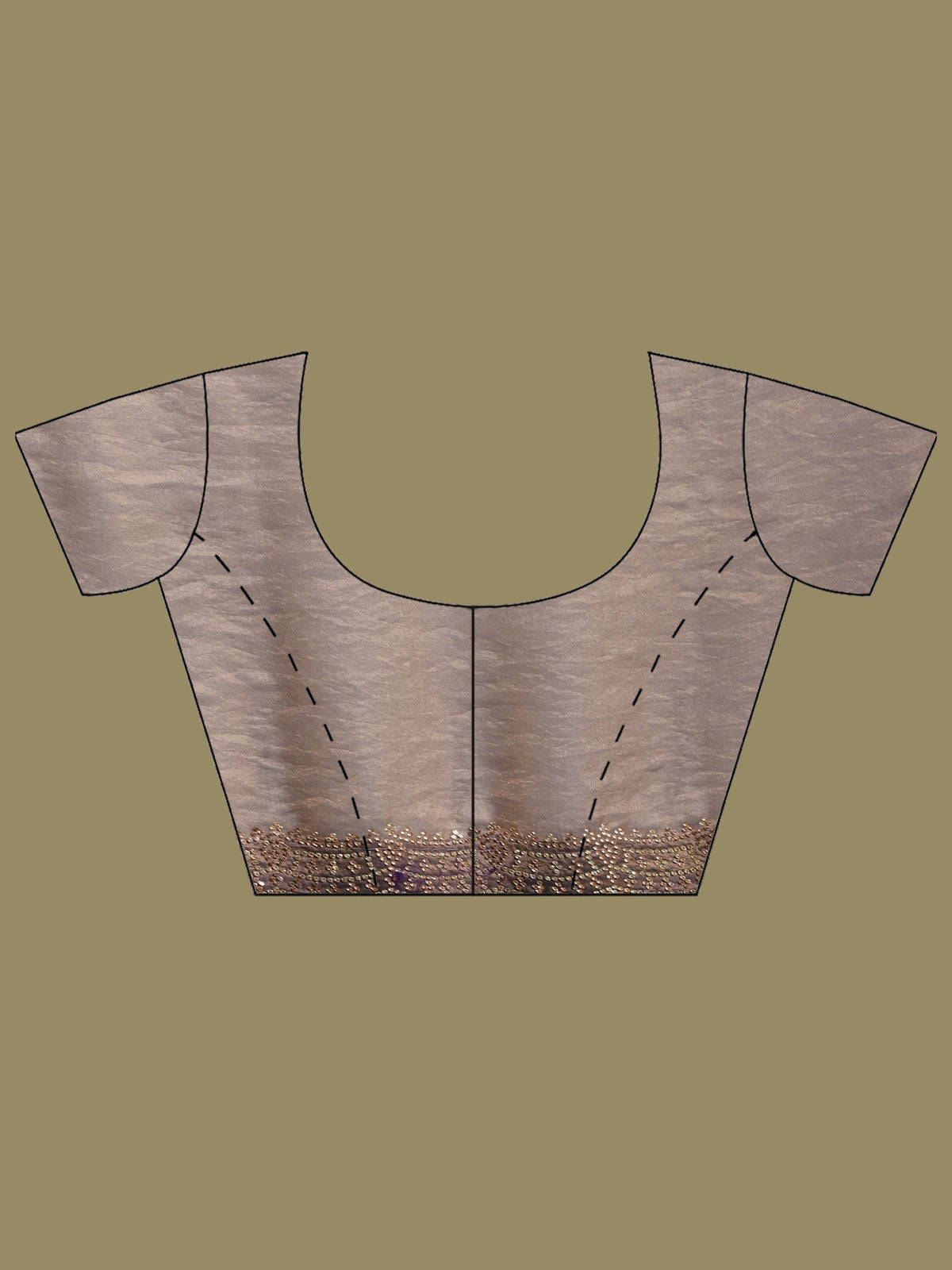 Brown Embroidered Organza Saree