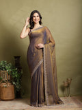 Gold Embroidered Organza Saree