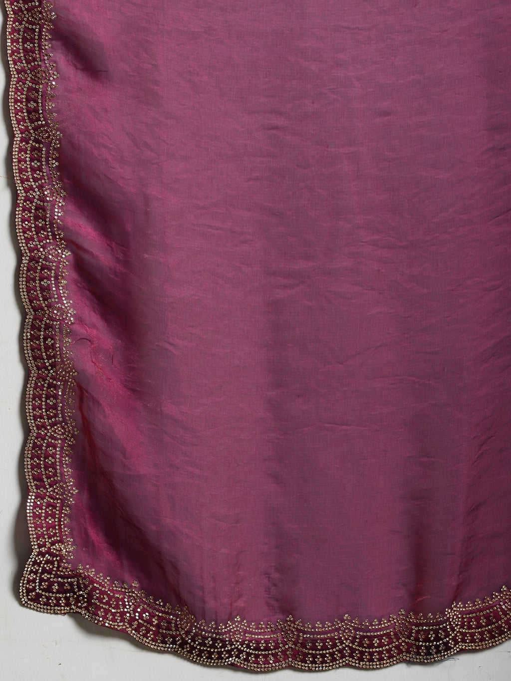 Magenta Embroidered Organza Saree