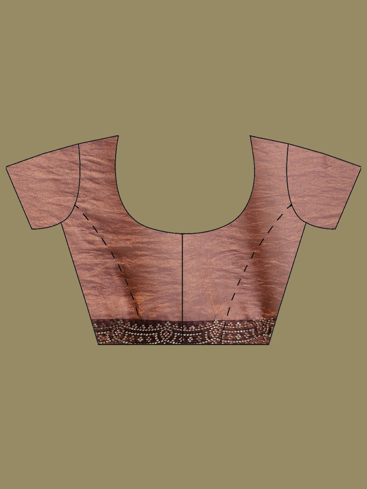Rust Embroidered Organza Saree