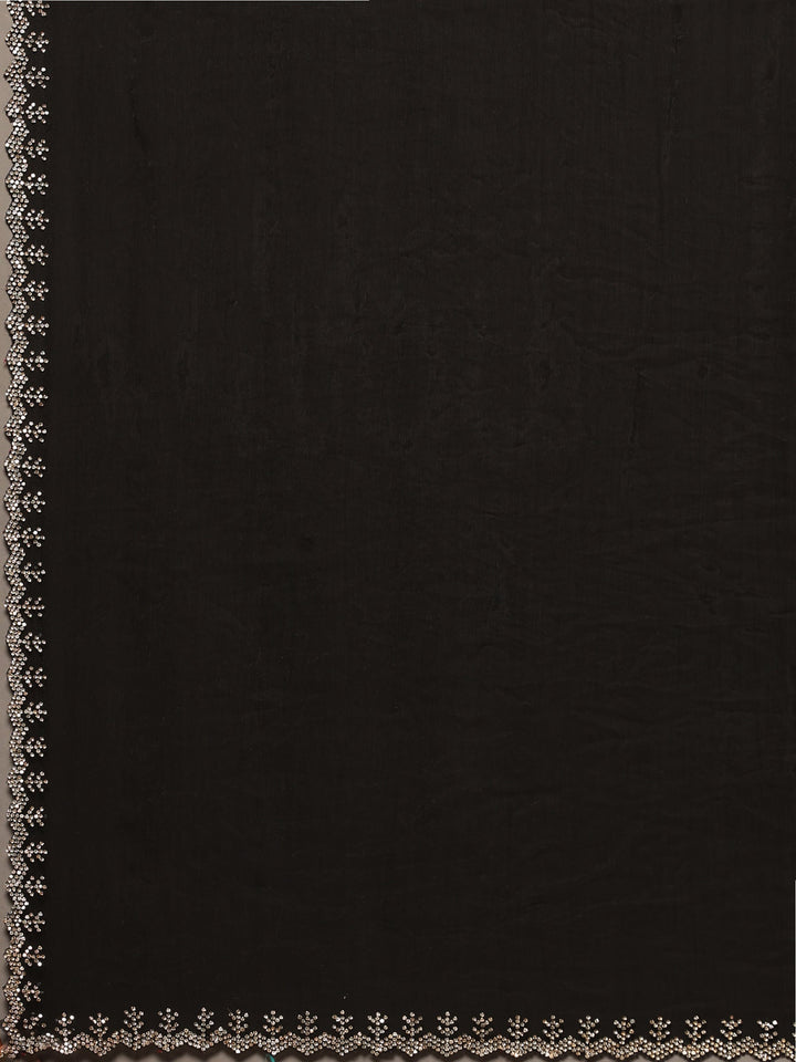 Black Embroidered Organza Saree