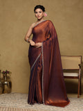 Blue Embroidered Organza Saree