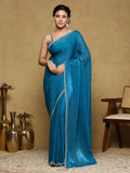 Firozee Embroidered Organza Saree