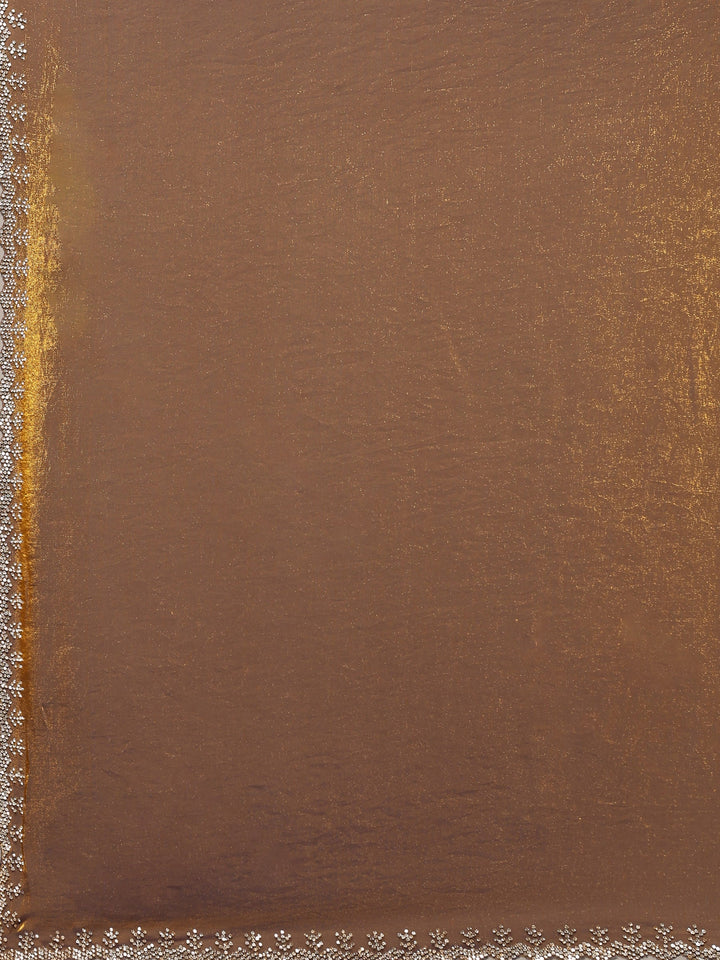 Gold Embroidered Organza Saree