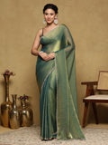 Green Embroidered Organza Saree