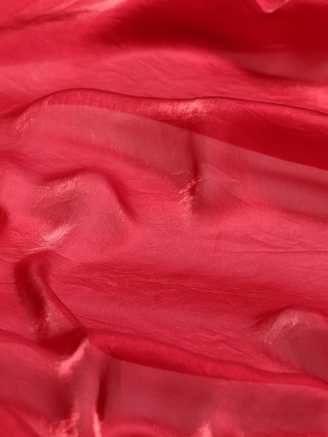 Hot Pink Embroidered Organza Saree