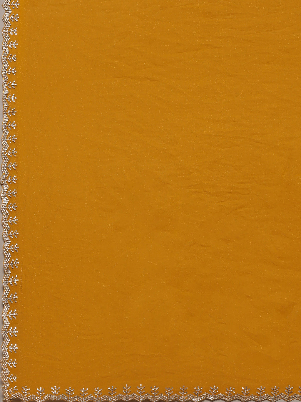 Mustard Embroidered Organza Saree