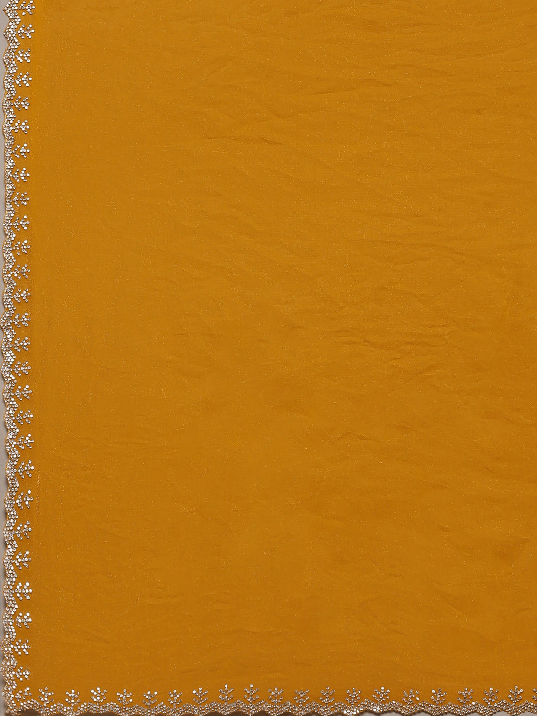 Mustard Embroidered Organza Saree