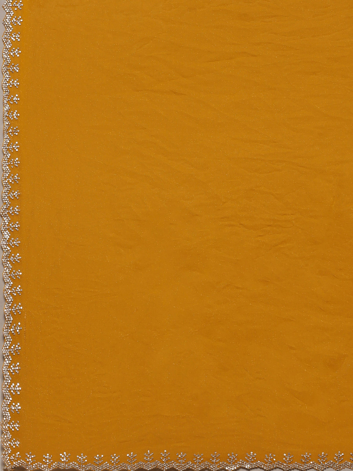 Mustard Embroidered Organza Saree