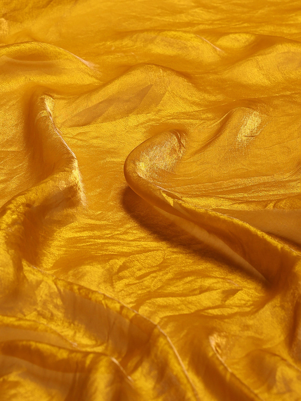 Mustard Embroidered Organza Saree