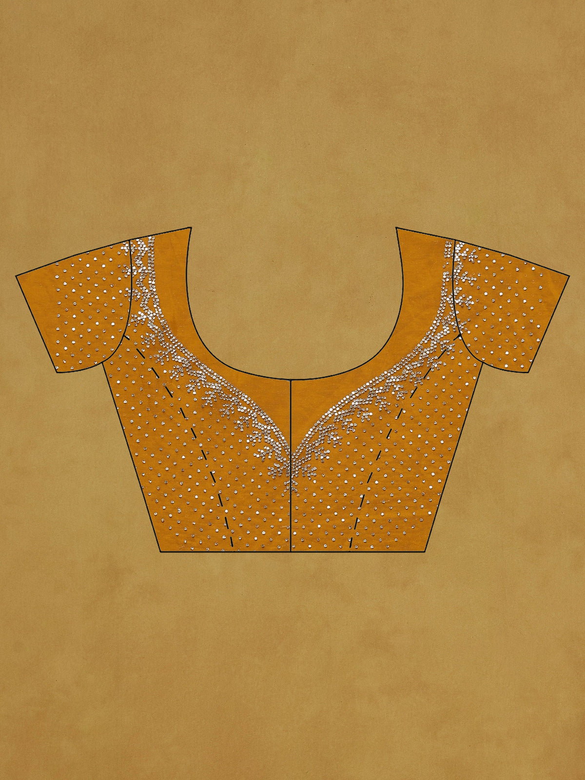 Mustard Embroidered Organza Saree