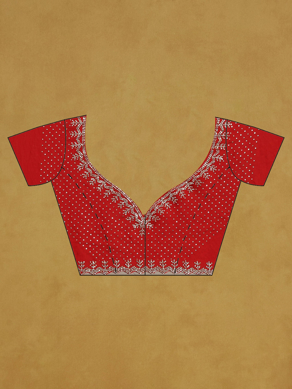Red Embroidered Organza Saree