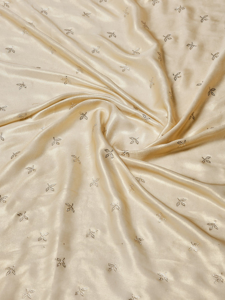 Beige Embroidered Tissue Saree