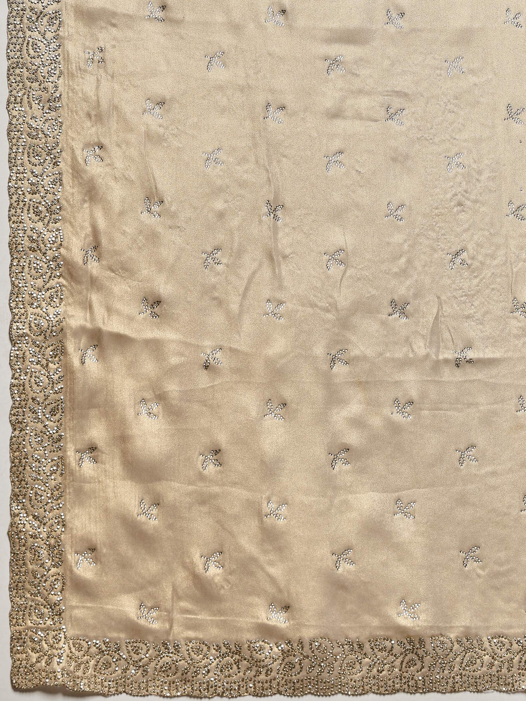 Grey Embroidered Tissue Saree