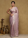 Lavender Embroidered Tissue Saree