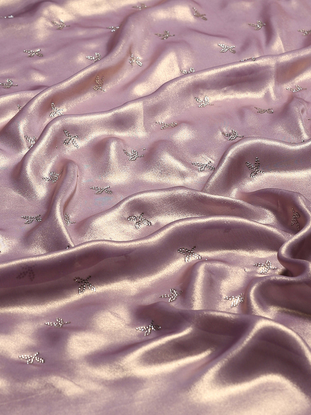 Lavender Embroidered Tissue Saree