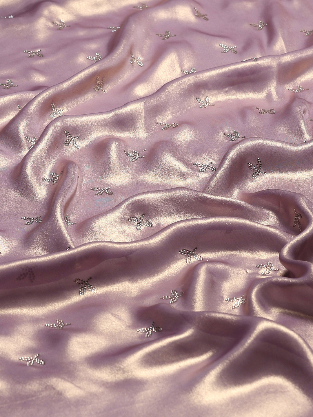Lavender Embroidered Tissue Saree