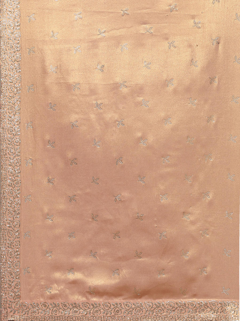 Peach Embroidered Tissue Saree