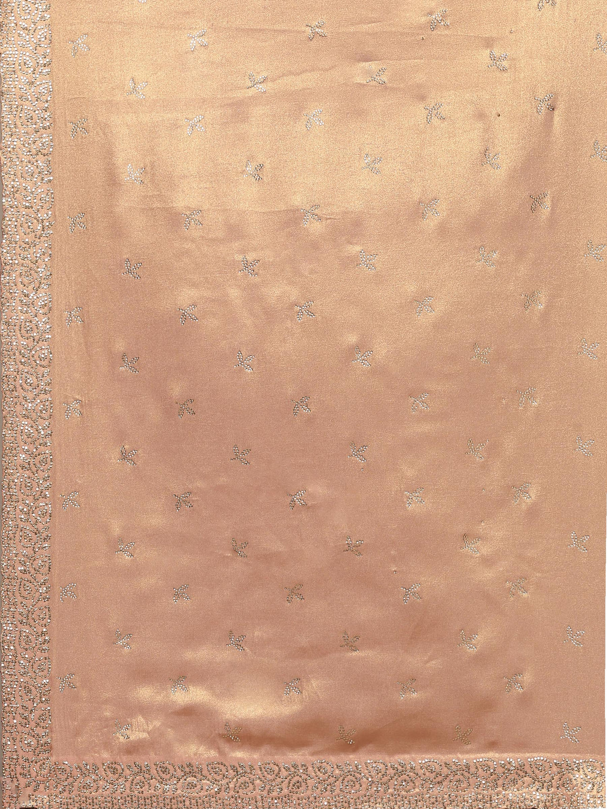 Peach Embroidered Tissue Saree
