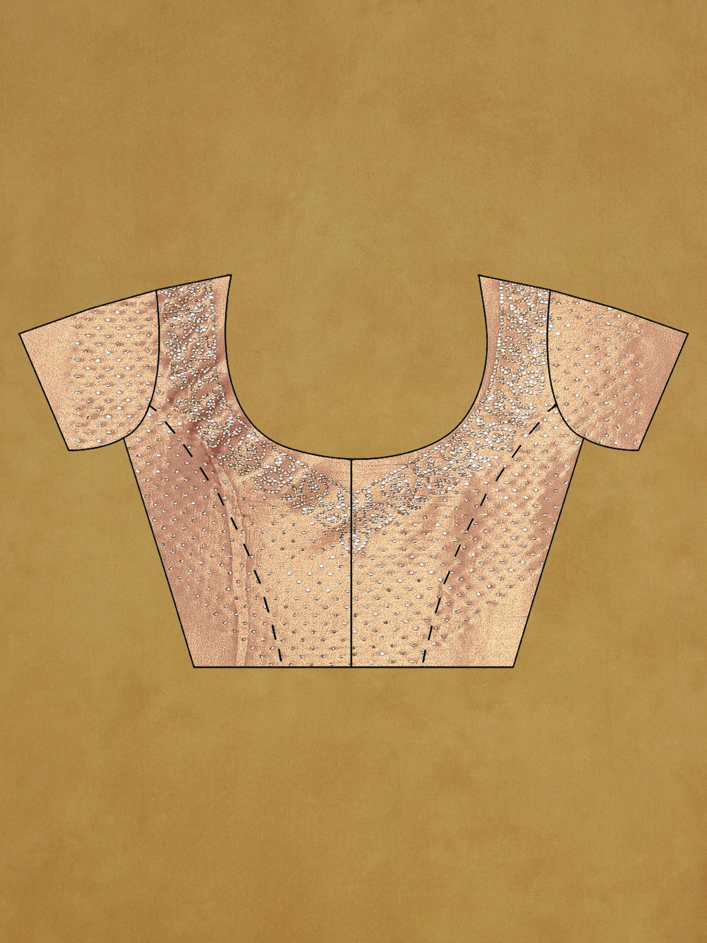 Peach Embroidered Tissue Saree