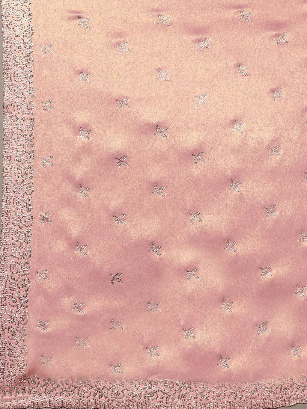 Pink Embroidered Tissue Saree