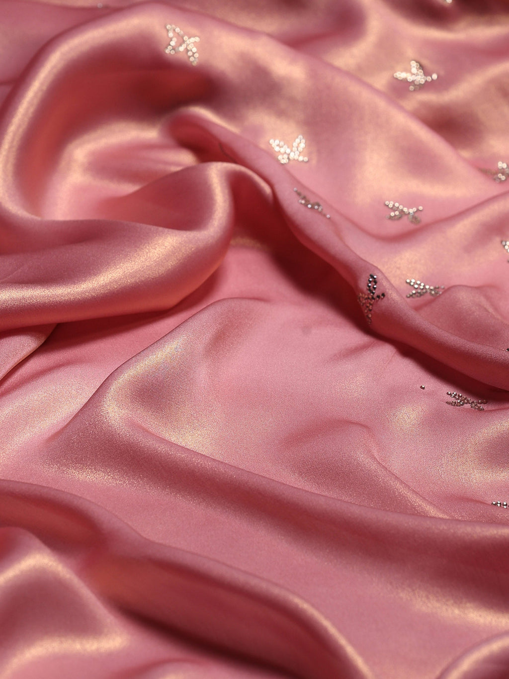 Pink Embroidered Tissue Saree