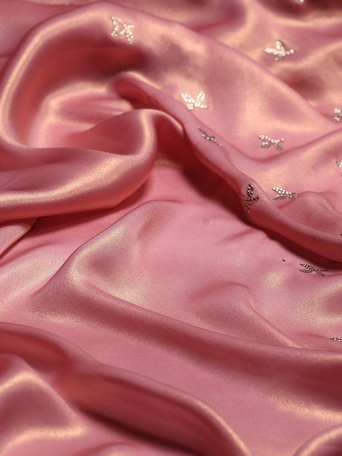 Pink Embroidered Tissue Saree