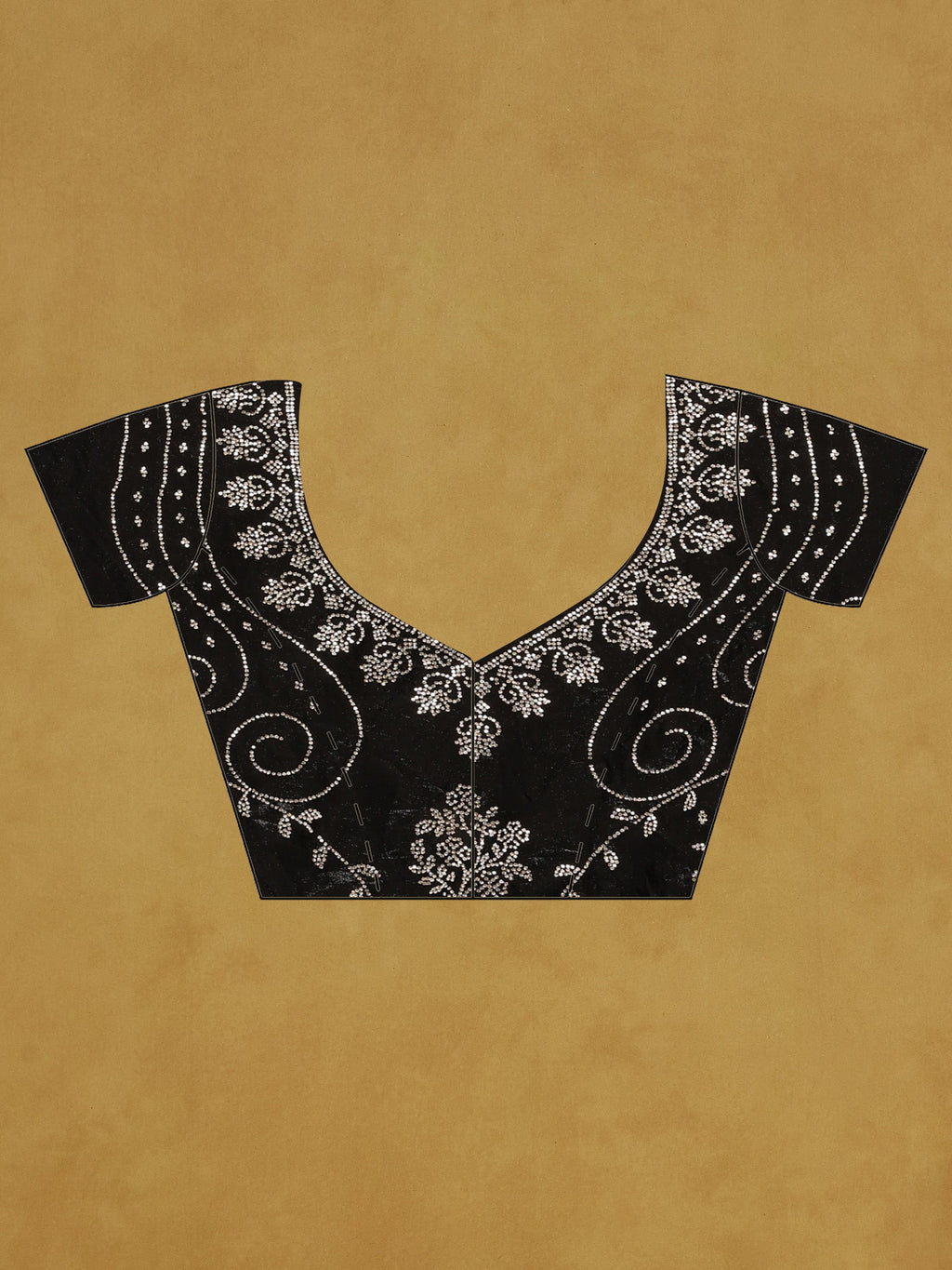 Black Embroidered Tissue Saree