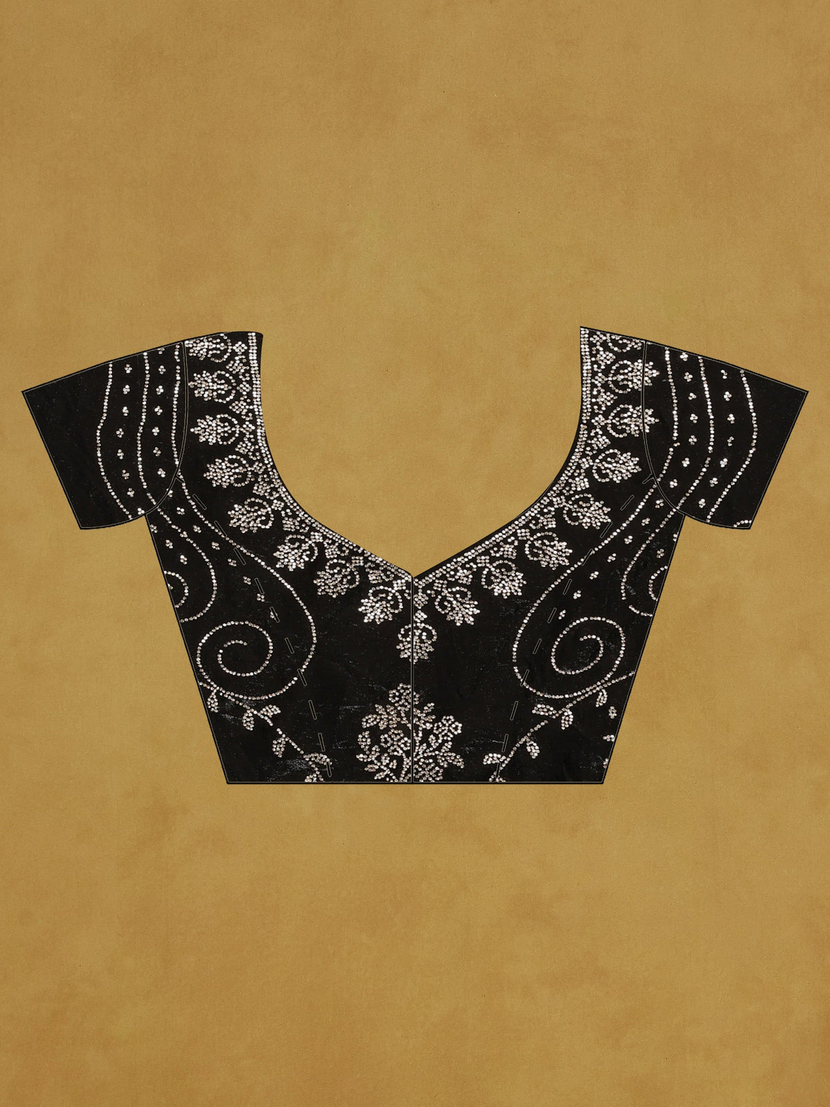 Black Embroidered Tissue Saree