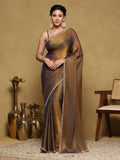 Blue Embroidered Tissue Saree