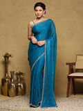Firozee Embroidered Tissue Saree
