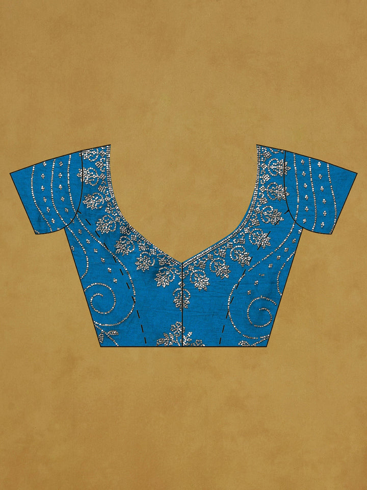 Firozee Embroidered Tissue Saree