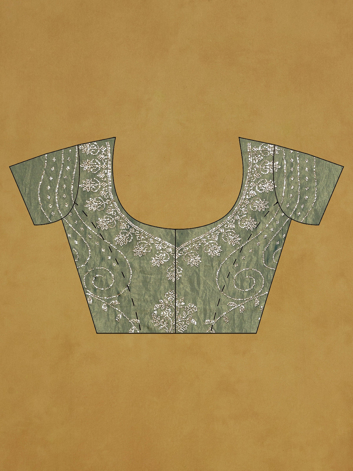 Green Embroidered Tissue Saree