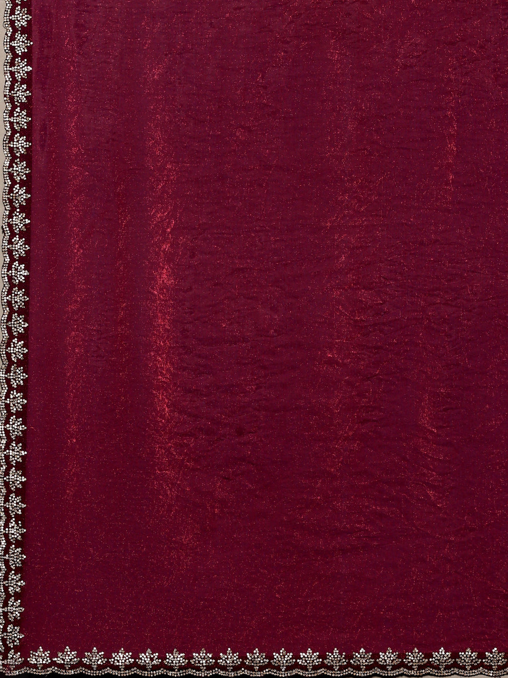 Magenta Embroidered Tissue Saree
