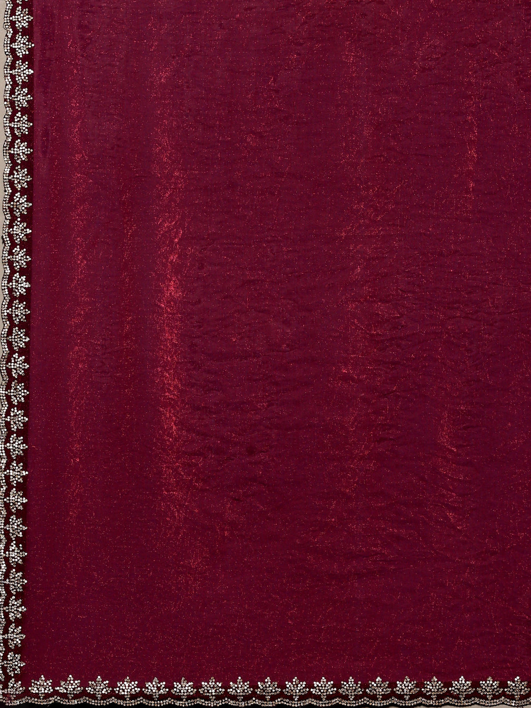 Magenta Embroidered Tissue Saree